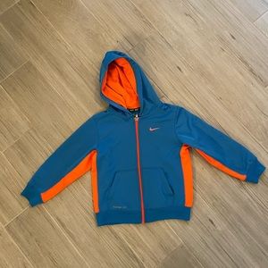 Boys orange and blue Nike jacket. Size 6 kids